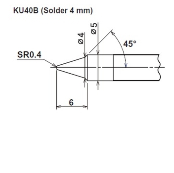 ปลายหัวแร้ง Cera cote solder tip kunoichi ku40b solder 4mm